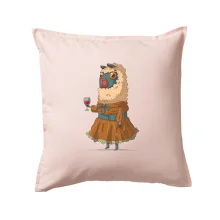 Alpaka s vínem žena