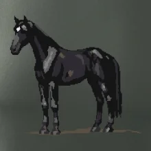 Černý kůň pixel