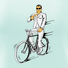 Gentleman na kole s pivem