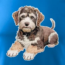 Lagotto romagnolo ležicí vyšívaný na prsu