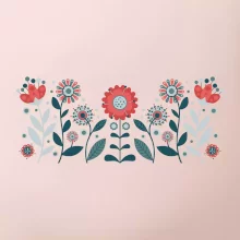 Folklor - květiny v řadě