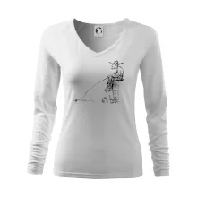 Kreslený rybář na pařezu