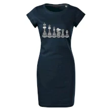 Šachové figurky v řadě - kreslené