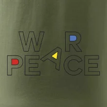 War, peace - barevný nápis