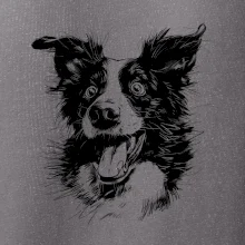 Černobílá karikatura Border kolie