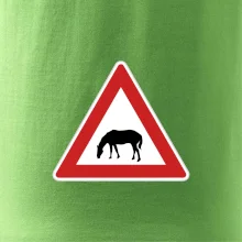 Dopravní značka - Pozor pasoucí se kůň