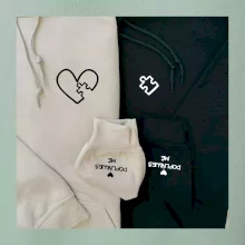 Párova mikina - srdce puzzle doplňuješ mě