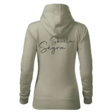 Skvělá ségra - nápis na zádech