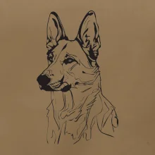 Německý ovčák černá kresba