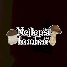 Nejlepší houbař - nápis s houbama