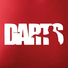 Darts - nápis se šipkařem