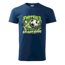 Fotbalový míč a stadion eat sleep repeat