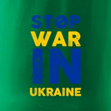 Barevný nápis Stop war in ukraine