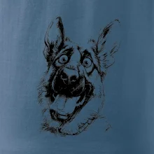 Černobílá karikatura Německý ovčák