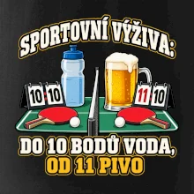 Sportovní výživa -  do 10 bodů voda, od 11 pivo