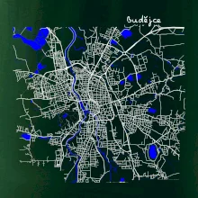 Budějce  - Mapa s vodními toky