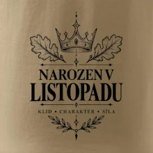 Narozen v listopadu koruna a dubové listy