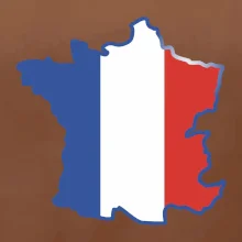 Francouzská vlajka mapa obrys