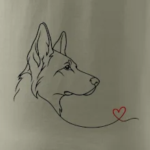 Vlčák a srdce - minimalistická linka