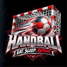 Házenkářský míč v brance eat sleep repeat