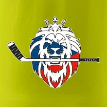 Lev s hokejkou v tlamě - Česká vlajka