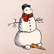 Sněhulák se spadlým nosem