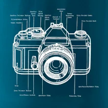 Nákres starý fotoaparát