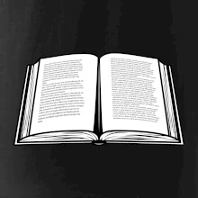 Kniha černobílá otevřená s textem