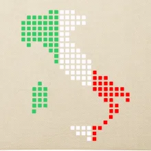 Itálie obrys vlajka