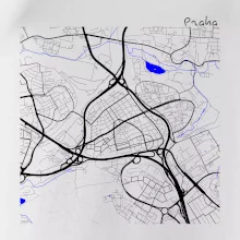 Praha - 14100 mapa s vodními toky