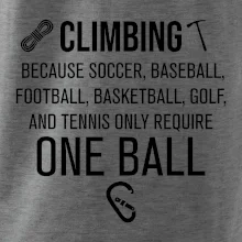 Climbing beacause one ball