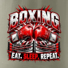 Boxerské rukavice v ringu eat sleep repeat