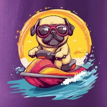 Mops na vodním skútru