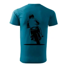 Motorkář na zádech - silnice