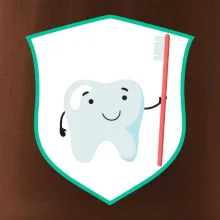 Zoubek na prsu - zubní kartáček