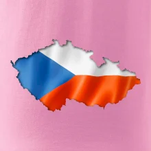 Česká vlajka v obrysu republiky