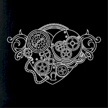 Steampunk srdce kreslené