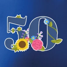 Květinové číslo kreslené - 50