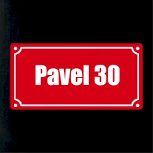 Jméno a věk - uliční cedule - červená