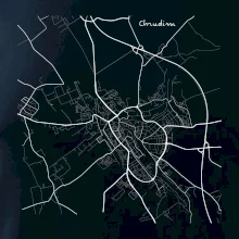 Černobílá mapa Chrudim