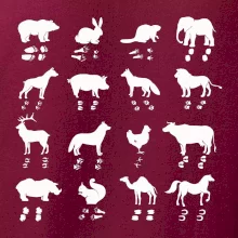 Zvířecí stopy s obrázkem zvířete - stopy zvířat