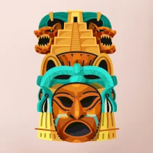 Mayové maska s pyramidou