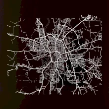 Mapy měst černobílé Budějce