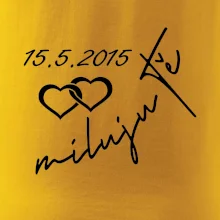 Mikina miluju tě s datumem na rukávu