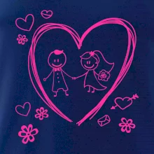 Svatba - kreslené srdce