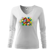 Peace symbol prorostlý květinami