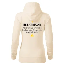 Elektrikář - hlavní jistič - Nápis na zádech