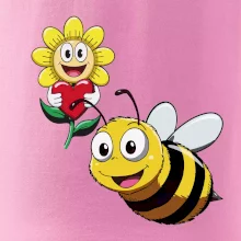 Parové triko - Včela a květina