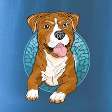 Americký staford kreslený v kolečku (Pecka design)