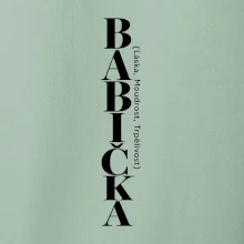 Babička láska moudrost trpělivost svislý nápis